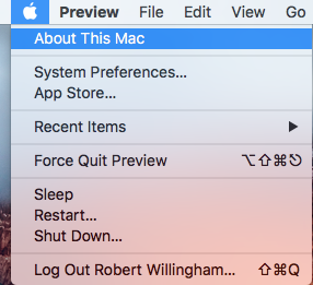 Display Menu About This Mac